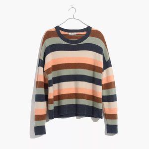 Madewell Merino Wool Colorful Striped Sweater Sz XL